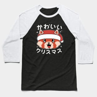 Kawaii Christmas Red Panda Baseball T-Shirt